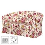 Sofa Philipp mit Husse (2-Sitzer) Webstoff geblümt - Beige / Pink