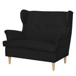 Sofa Piha (2-Sitzer) Flachgewebe Flachgewebe - Schwarz