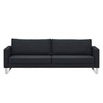 Sofa Portobello (3-Sitzer) Webstoff Stoff Ramira: Anthrazit - Kufen