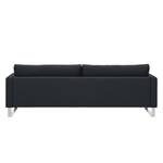 Sofa Portobello (3-Sitzer) Webstoff Stoff Ramira: Anthrazit - Kufen