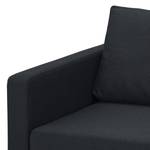 Sofa Portobello (3-Sitzer) Webstoff Stoff Ramira: Anthrazit - Kufen