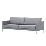 Sofa Portobello (3-Sitzer) Webstoff Stoff Ramira: Silber - Eckig