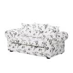 Sofa Colmar (2-Sitzer) Stoff Blume Weiß/Schwarz