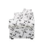 Canapé Red Rose (3 places) Tissu motif floral blanc / noir