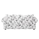 Canapé Red Rose (3 places) Tissu motif floral blanc / noir