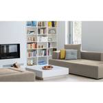 Bank Roxbury (3-zitsbank) geweven stof - Stof Naya: Grijs-Beige - Breedte: 220 cm