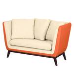 Sofa Sagone (2-Sitzer) Webstoff Orange / Cremeweiß