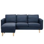 Sofa Wyke IV (3-Sitzer mit Hocker) Flachgewebe - Dunkelblau - Dunkelblau