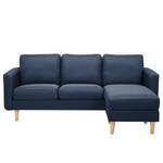 Sofa Wyke IV (3-Sitzer mit Hocker) Flachgewebe - Dunkelblau - Dunkelblau