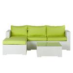 Lounge Sitzgruppe White Comfort Polyrattan/Textil Weiß/Kiwi