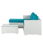 Tuinmeubelset Paradise Lounge (3-delige set) - polyrotan / textiel - wit / turquoise