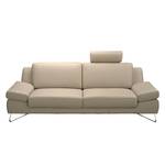 Sofa Silvano (2,5-Sitzer) Echtleder Beige - Mit Kopfstütze