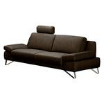 Sofa Silvano (2,5-Sitzer) Webstoff Braun-Schwarz - Mit Kopfstütze