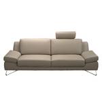 Sofa Silvano (3-Sitzer) Kunstleder Taupe Mit Kopfstütze