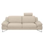 Sofa Silvano (3-Sitzer) Webstoff Beige Ohne Kopfstütze