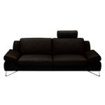 Sofa Silvano (3-Sitzer) Webstoff Braun-Schwarz - Kopfstütze verstellbar