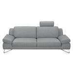 Sofa Silvano (3-Sitzer) Webstoff Grau Mit Kopfstütze