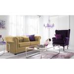 Canapé Upperclass (2 places) Velours - Beige - 4 coussins