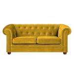 Sofa Upperclass (2-Sitzer) Samt Samtstoff - Gelb - Ohne Kissen
