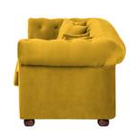 Sofa Upperclass (2-Sitzer) Samt Gelb - 4 Kissen