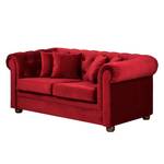 Sofa Upperclass (2-Sitzer) Samt Samtstoff - Rot - 4 Kissen