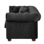 Canapé Upperclass (2 places) Velours - Noir - 4 coussins