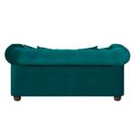 Sofa Upperclass (2-Sitzer) Samt Samtstoff - Petrol - 4 Kissen