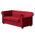Sofa Upperclass (2-Sitzer) Samt Samtstoff - Rot - Ohne Kissen