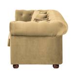 Bank Upperclass (3-zitsbank) fluweel - Beige - 4 kussens