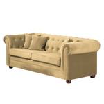 Sofa Upperclass (3-Sitzer) Samt Beige - 4 Kissen