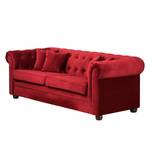 Sofa Upperclass (3-Sitzer) Samt Samtstoff - Rot - 4 Kissen