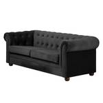 Canapé Upperclass (3 places) Velours - Noir - Sans coussin