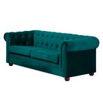 Sofa Upperclass (3-Sitzer) Samt Samtstoff - Petrol - Ohne Kissen