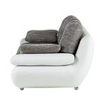 Sofa Vannes (2-Sitzer) Kunstleder/Strukturstoff Weiß/Dunkelgrau