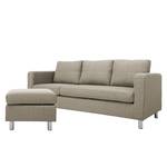 Sofa Wyke (3-Sitzer mit Hocker) Webstoff Steingrau