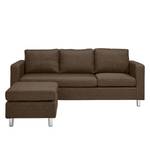 Sofa Wyke (3-Sitzer mit Hocker) Webstoff Nougat