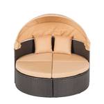 Lounge eiland Paradise M grijsbruin polyrotan/beige