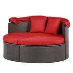Tuinmeubelset Paradise Lounge M polyrotan/staal - grijsbruin - rood