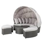 Premium Sonneninsel Paradise Lounge Polyrattan - Aluminiumrahmen - Grau / Hellgrau