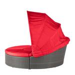 Salon de jardin Premium Paradise Lounge Polyrotin - Cadre en aluminium - Gris / Rouge