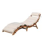 Chaise longue Ipanema II Eucalyptus massif / Tissu - Vert / Beige