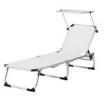 Chaise longue Summer Sun I Textilène / Aluminium - Blanc