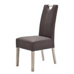 Chaises rembourrées Alessia (lot de 2) Imitation cuir - Marron / Imitation chêne de Sonoma