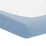 Drap-housse Domoline Tissu mélangé - Bleu clair mat - 200 x 200 cm