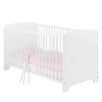 Lot économique Jil (3 éléments) Pin partiellement massif - Lit pour bébé, table à  langer et armoire à  vêtements 3 portes - Vernis blanc