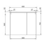 Spiegelschrank Cesa (inkl. Beleuchtung) Eiche Dekor - Breite: 60 cm