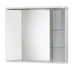 Armadietto a specchio Funa LED Bianco - Materiale a base lignea - Vetro - 68 x 60 x 22 cm