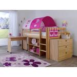 Spielbett Alex Buche massiv / Baumwolle - Buche / Pink