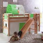 Spielbett Eliyas mit Rutsche, Vorhang, Tunnel und Tasche Buche natur/Textil Indianer