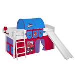 Spielbett IDA 4105 Spiderman weiß - mit Rutsche und Vorhang